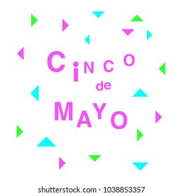 Cinco de Mayo - May 5, federal holiday in Mexico. Fiesta banner and poster design. Punchy pastels.