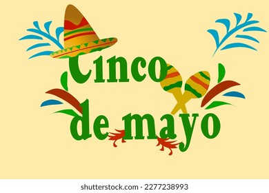  Cinco de Mayo - May 5, federal holiday in Mexico. Fiesta banner and poster design with flags, flowers, decorations. Vector illustration.