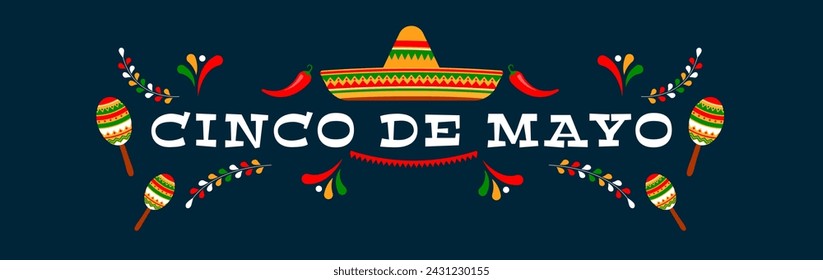 Cinco de Mayo, May 5. Celebrating Mexican heritage. Fiesta banner design. Vector illustration. (Translation: May 5th)