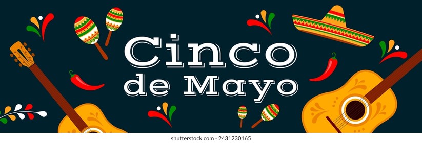 Cinco de Mayo, May 5. Mexican holiday celebration background design. Vector illustration. (Translation: May 5th)