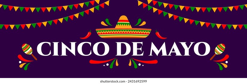 Cinco de Mayo, May 5. Mexican holiday celebration design. Vector illustration. (Translation: May 5th)