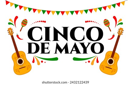 Cinco de Mayo, May 5. Celebrating Mexican heritage. Fiesta banner design. Vector illustration