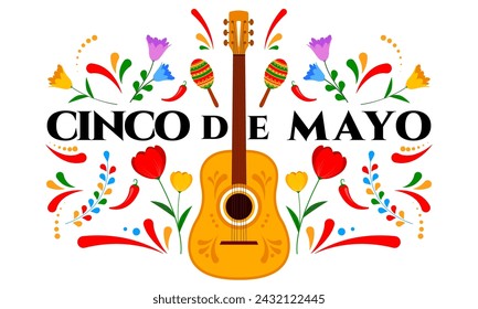 Cinco de Mayo, May 5. Celebrating Mexican heritage. Fiesta banner design. Vector illustration