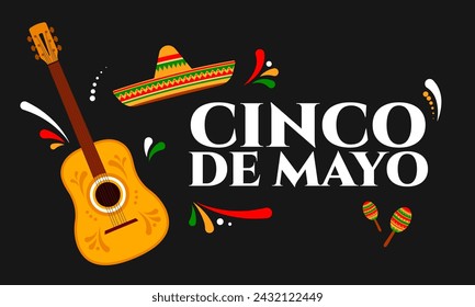 Cinco de Mayo, May 5. Celebrating Mexican heritage. Fiesta banner design. Vector illustration