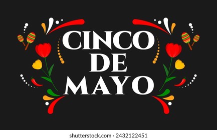 Cinco de Mayo, May 5. Celebrating Mexican heritage. Fiesta banner design. Vector illustration