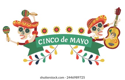 Cinco de Mayo, May 5. Celebrating Mexican heritage. Fiesta banner design. Vector illustration