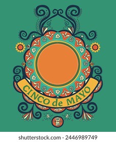 Cinco de Mayo, May 5. Celebrating Mexican heritage. Fiesta banner design. Vector illustration. Dia De Muertos