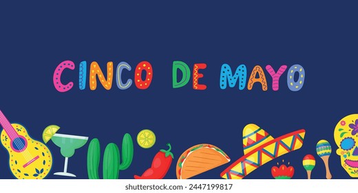 Cinco de mayo. May 5 holiday in Mexico. Vector banner.