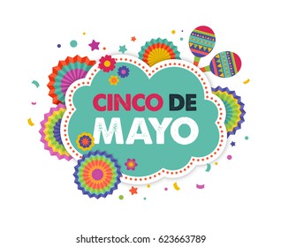 Cinco de Mayo - May 5, federal holiday in Mexico. Fiesta banner and poster design, greeting card