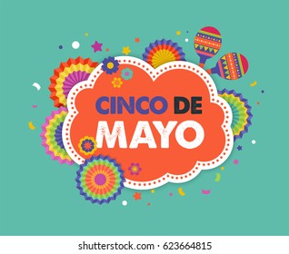 Cinco De Mayo - May 5, Federal Holiday In Mexico. Fiesta Banner And Poster Design With Flags, Decorations
