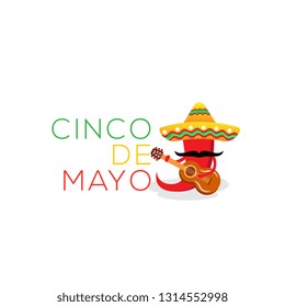 Cinco de Mayo -May 5th- typography banner vector. Mexico design for fiesta cards or party invitation and poster. Collection of Cinco de Mayo design vector illustration elements - Vector