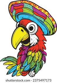 cinco de mayo mexican bird vector illustration