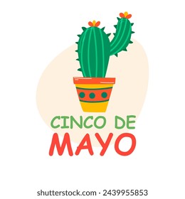 Cinco de mayo. Mexican cactus icon vector. Illustration of symbol