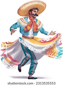 Cinco DE Mayo with Mexican costume, wear Mexican clothes