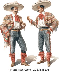 Cinco DE Mayo with Mexican costume, wear Mexican clothes