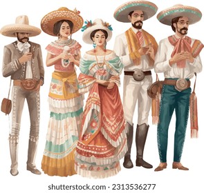 Cinco DE Mayo with Mexican costume, wear Mexican clothes