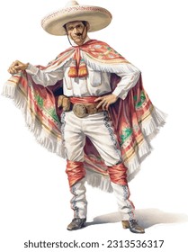 Cinco DE Mayo with Mexican costume, wear Mexican clothes