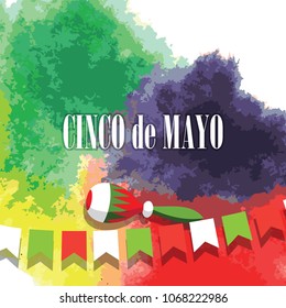 Cinco de Mayo, Mexican fiesta, holiday poster, banner, greeting card