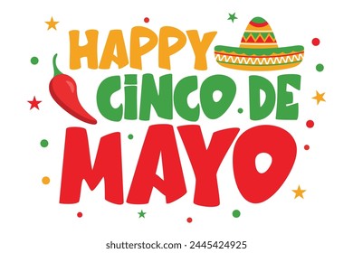 Cinco de Mayo, Mexican fiesta, holiday poster, banner, greeting card