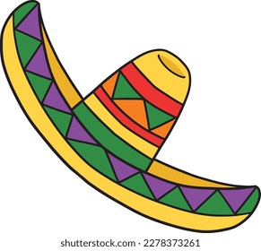 Cinco de Mayo Mexican Hat Cartoon Colored Clipart 