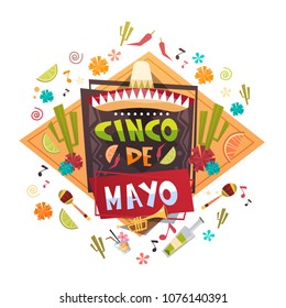 Cinco De Mayo Mexican Holiday Greeting Card Decoration Poster Design