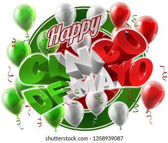A Cinco de Mayo Mexican holiday themed background with balloons