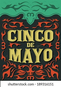 Cinco de mayo - mexican holiday vector poster - grunge effects can be easily removed