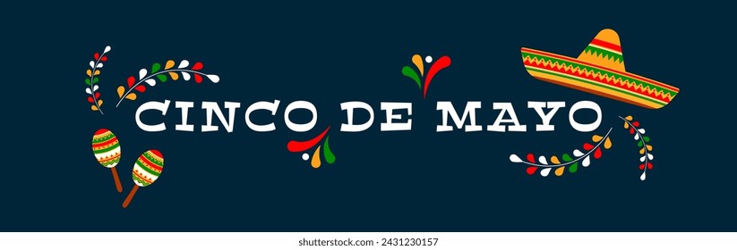 Cinco de Mayo. Mexican holiday celebration design. Vector illustration. (Translation: May 5th)