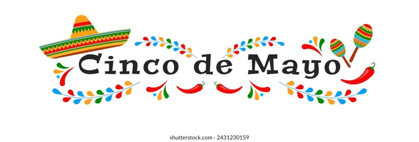 Cinco de Mayo. Mexican holiday celebration design. Vector illustration. (Translation: May 5th)