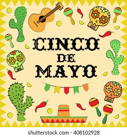 Cinco de Mayo Mexican holiday vector illustration