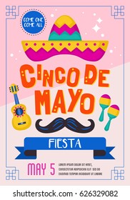 Cinco De Mayo Mexican Holiday Banner, Poster And Party Invitation Design