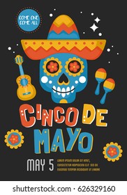 Cinco De Mayo Mexican Holiday Banner, Poster And Party Invitation Design