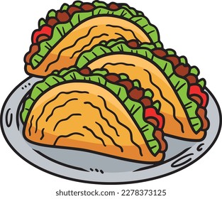 Cinco de Mayo Mexican Tacos Cartoon Clipart
