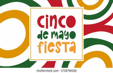 Cinco de Mayo in Mexico. Handwriting lettering. Style calligraphy for traditional Mexican holiday. Festive party. Design for holiday greeting card, invitation, poster, banner or background. Vector