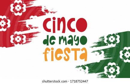 Cinco de Mayo in Mexico. Handwriting lettering. Style calligraphy for traditional Mexican holiday. Festive party. Design for holiday greeting card, invitation, poster, banner or background. Vector