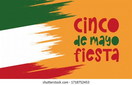 Cinco de Mayo in Mexico. Handwriting lettering. Style calligraphy for traditional Mexican holiday. Festive party. Design for holiday greeting card, invitation, poster, banner or background. Vector