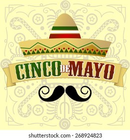 Cinco de Mayo Moustache. Vector Illustration