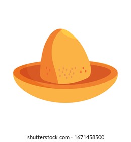 cinco de mayo nacho snack shaped hat vector illustration