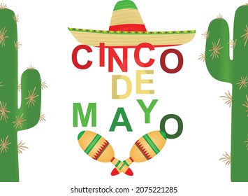 Cinco de Mayo. National Mexican holiday card. vector
