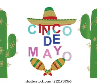 Cinco de Mayo. National Mexican holiday card. vector