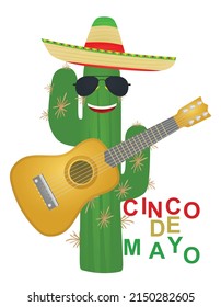 Cinco de Mayo. National Mexican holiday card. vector