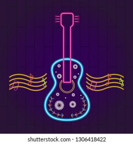 Cinco de mayo neon banner. Vector illustration design