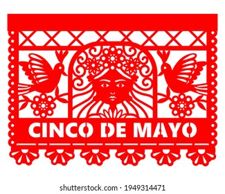 Cinco de Mayo paper flag banner for mexico holiday