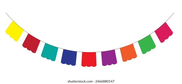  Cinco de Mayo paper flag card for celebration party on Mexico holiday. Cinco de Mayo banner with buntings element. Vector illustration.