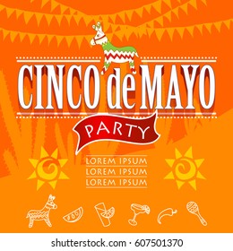 cinco de mayo party. Hand made vector illustration