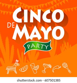 cinco de mayo party. Hand made vector illustration