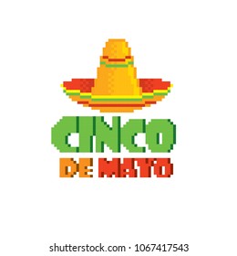 cinco de mayo. Pixel art. Old school computer graphic style. Game assets 8-bit sprite. 8 bit video game. game element.