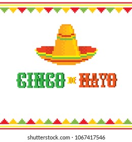 cinco de mayo. Pixel art. Old school computer graphic style. Game assets 8-bit sprite. 8 bit video game. game element.