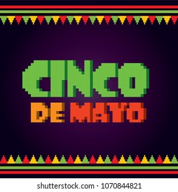 cinco de mayo. Pixel art. Old school computer graphic style. Game assets 8-bit sprite. 8 bit video game. game element.