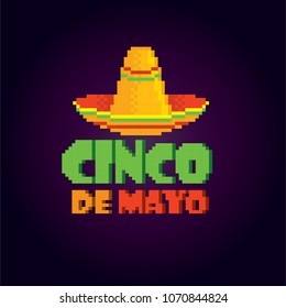 cinco de mayo. Pixel art. Old school computer graphic style. Game assets 8-bit sprite. 8 bit video game. game element.